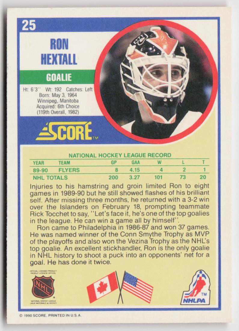 1990-91 Score American #25 Ron Hextall