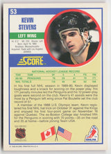 1990-91 Score American #53 Kevin Stevens