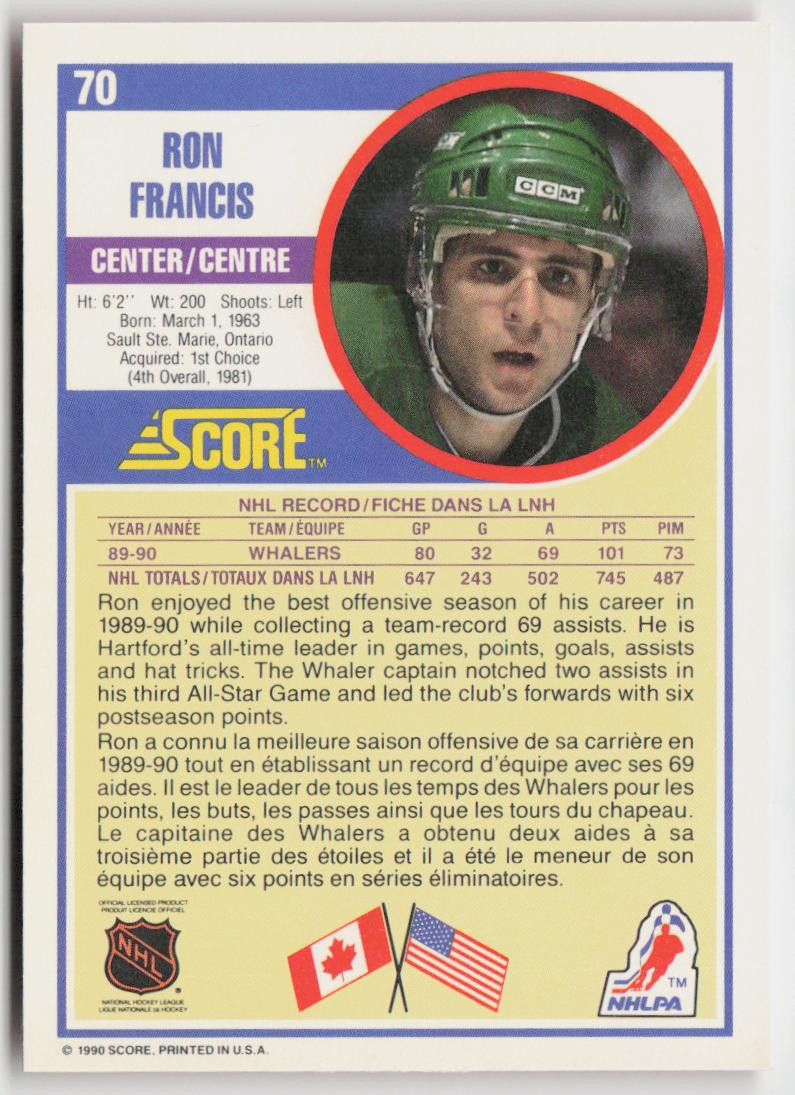 1990-91 Score Canadian #70 Ron Francis