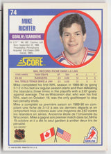 1990-91 Score Canadian #74 Mike Richter