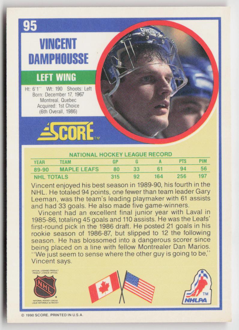 1990-91 Score American #95 Vincent Damphousse