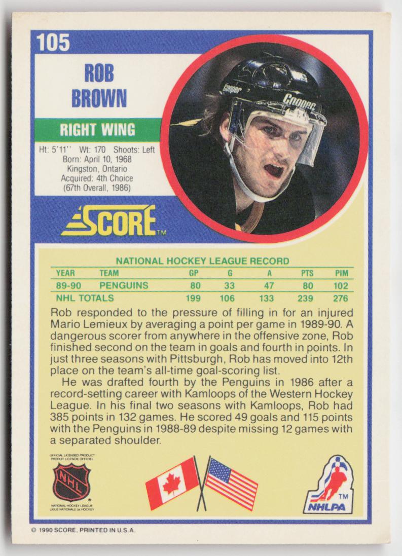 1990-91 Score American #105 Rob Brown