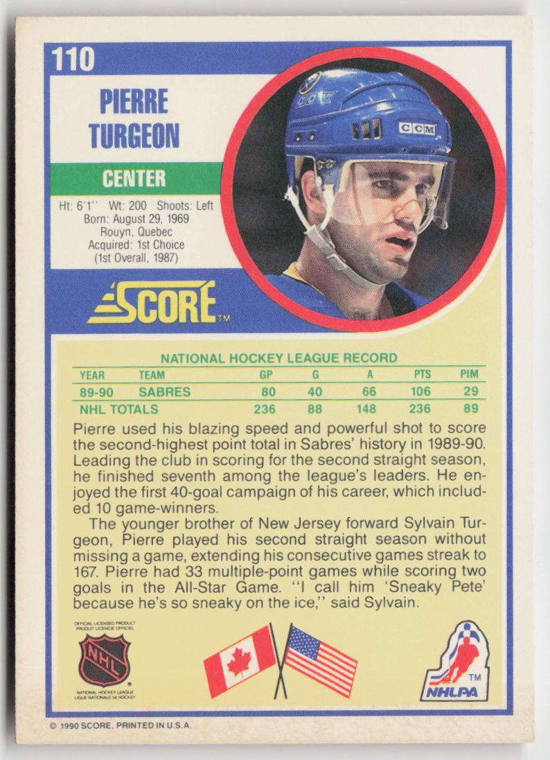 1990-91 Score American #110 Pierre Turgeon