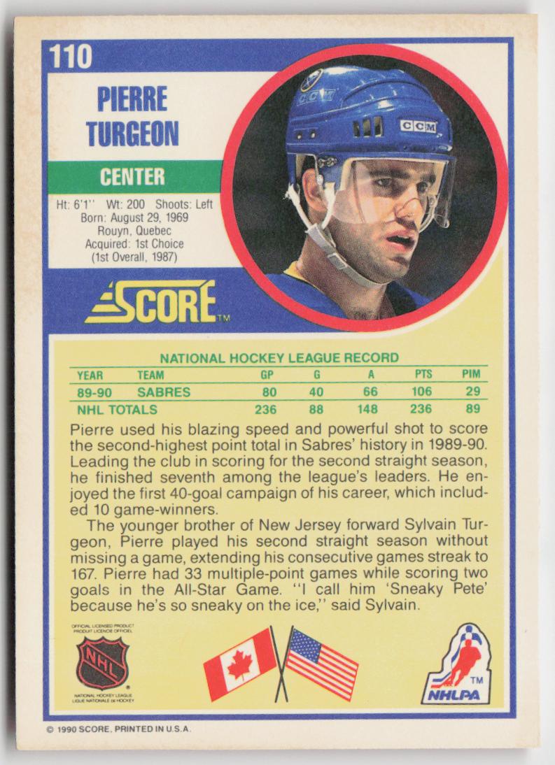 1990-91 Score American #110 Pierre Turgeon