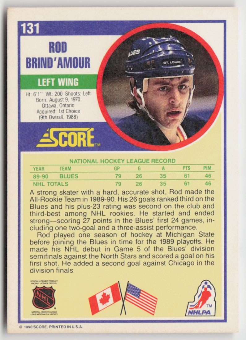 1990-91 Score American #131 Rod Brind'Amour