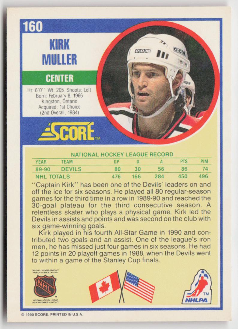 1990-91 Score American #160 Kirk Muller