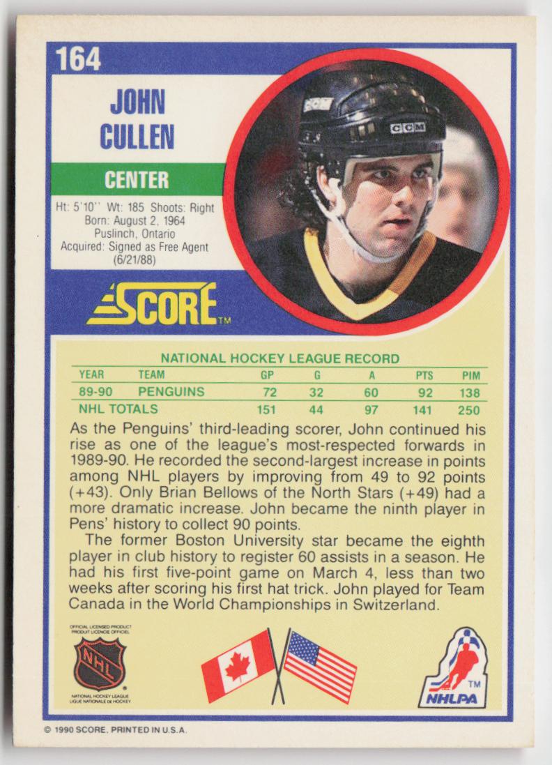 1990-91 Score American #164 John Cullen