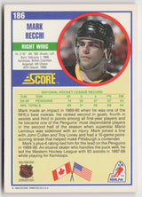 1990-91 Score American #186 Mark Recchi