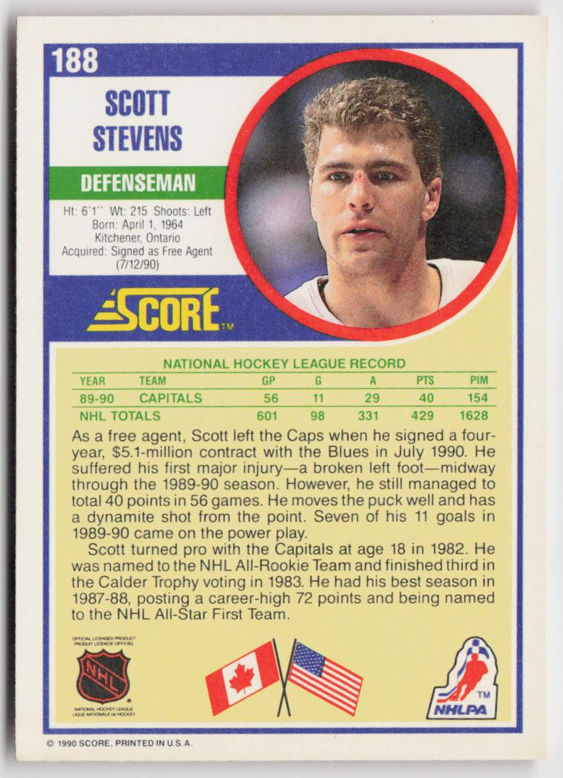 1990-91 Score American #188 Scott Stevens