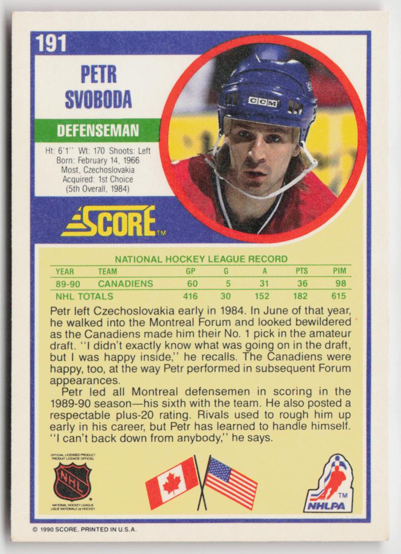 1990-91 Score American #244 Petr Svoboda