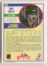 1990-91 Score American #192 Dave Tippett