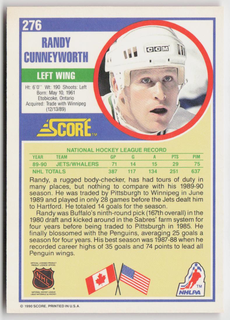 1990-91 Score American #276 Randy Cunneyworth