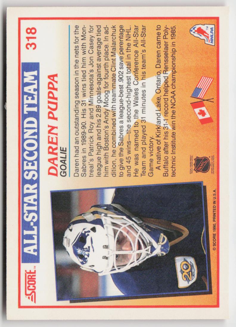 1990-91 Score American #318 Daren Puppa