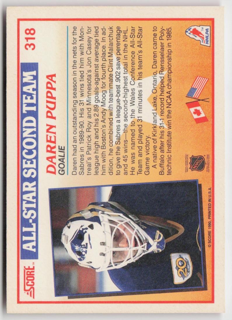1990-91 Score American #318 Daren Puppa