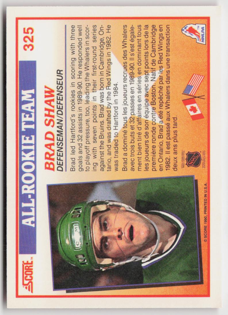 1990-91 Score Canadian #325 Brad Shaw