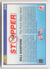1990-91 Score Canadian #345 Bill Ranford