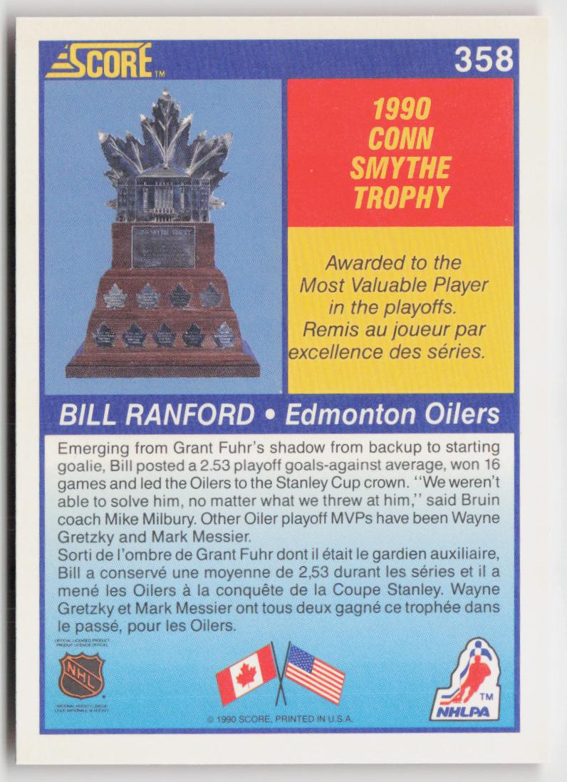 1990-91 Score Canadian #358 Bill Ranford