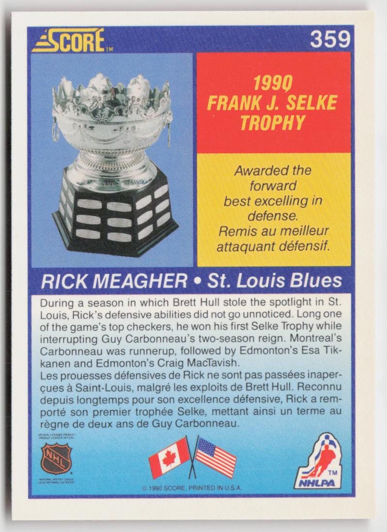 1990-91 Score Canadian #359 Rick Meagher