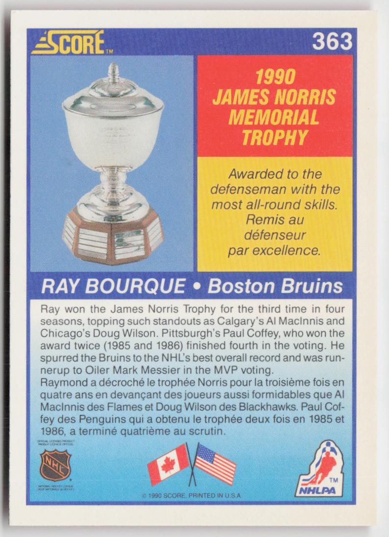 1990-91 Score Canadian #363 Ray Bourque