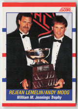 1990-91 Score Canadian #365 Rejean Lemelin / Andy Moog
