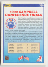 1990-91 Score Canadian #369 Edmonton Oilers 1990 Conference Champions