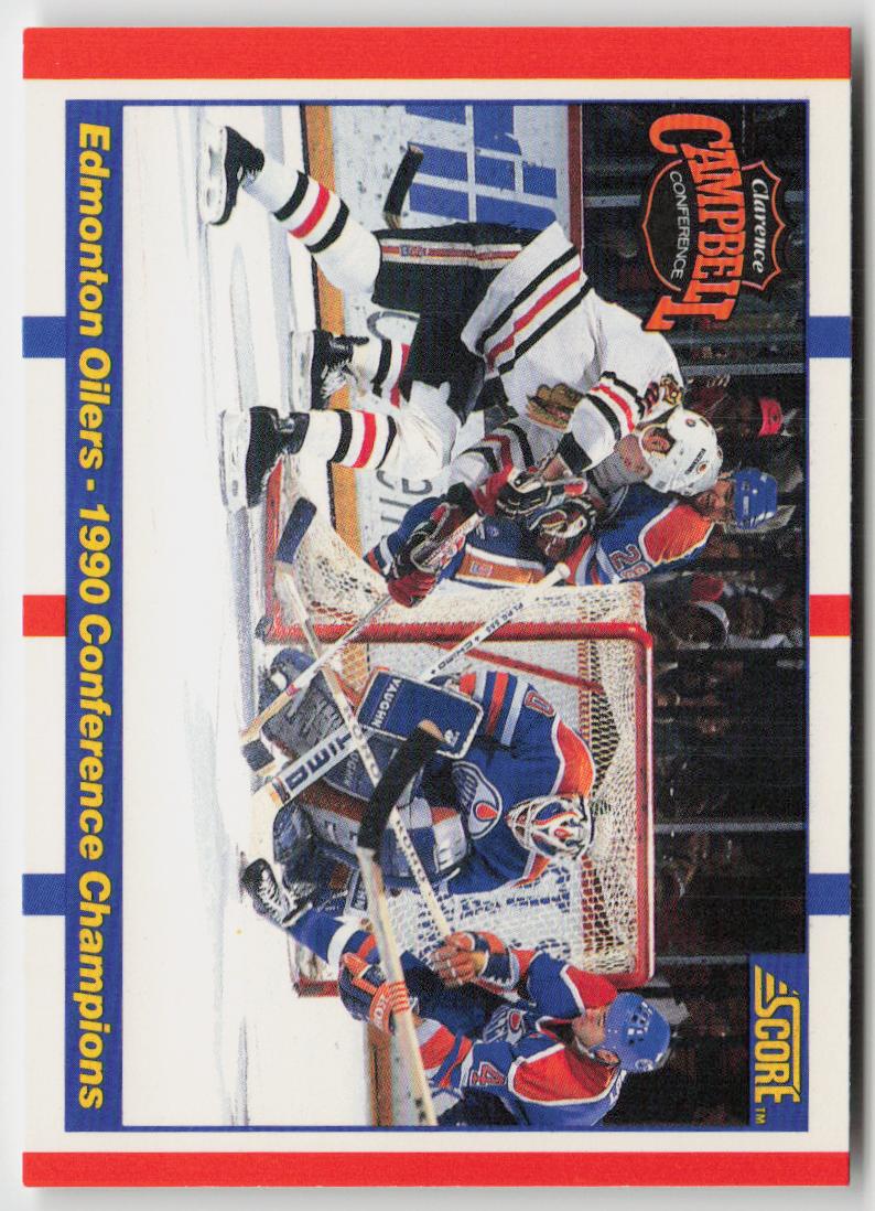 1990-91 Score Canadian #369 Edmonton Oilers 1990 Conference Champions