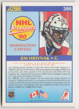 1990-91 Score Canadian #386 Jim Hrivnak