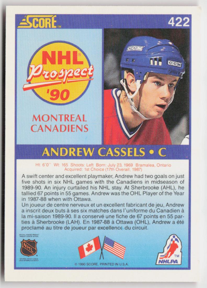 1990-91 Score Canadian #422 Andrew Cassels