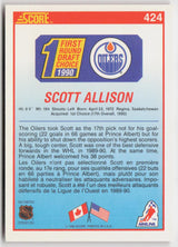 1990-91 Score Canadian #424 Scott Allison