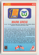 1990-91 Score Canadian #431 Mark Greig