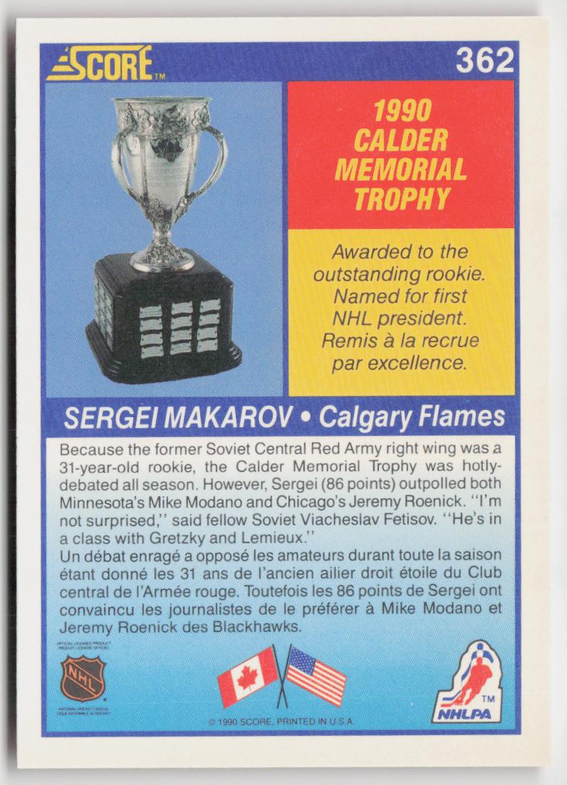 1990-91 Score Canadian #362 Sergei Makarov