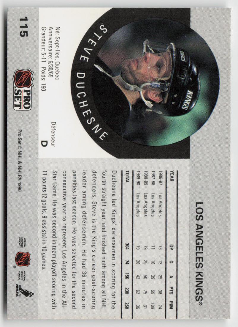 1990-91 Pro Set #115 Steve Duchesne