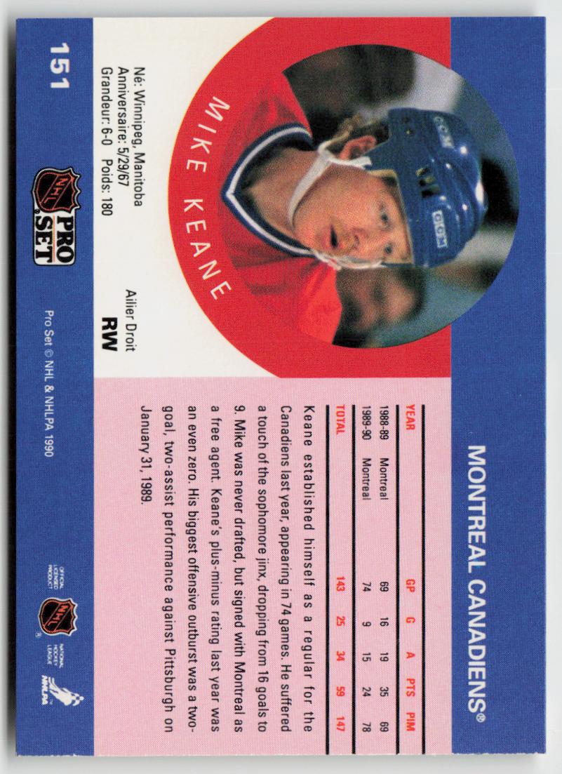 1990-91 Pro Set #151 Mike Keane