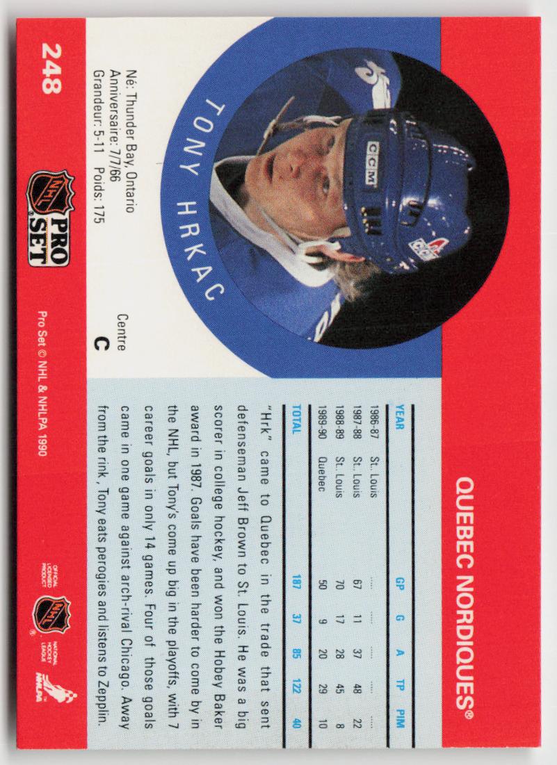 1990-91 Pro Set #248 Tony Hrkac
