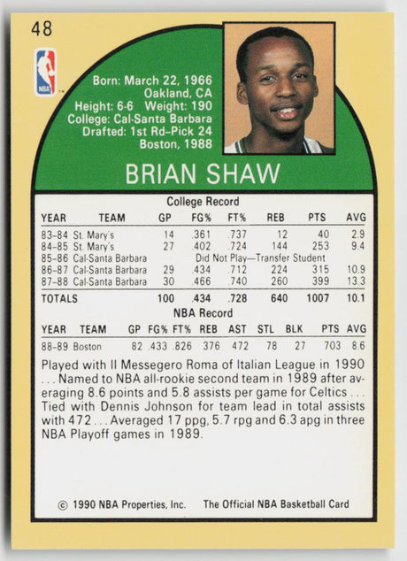 1990-91 Hoops 48 Brian Shaw