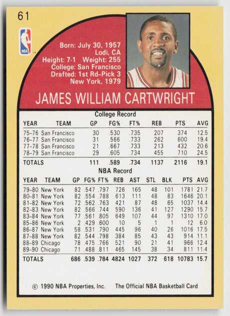 1990-91 Hoops 61 Bill Cartwright