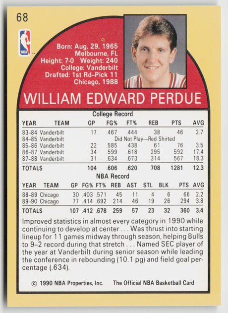 1990-91 Hoops 68 Will Perdue