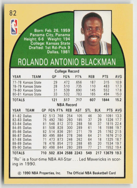 1990-91 Hoops 82 Rolando Blackman