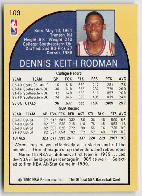1990-91 Hoops 109 Dennis Rodman