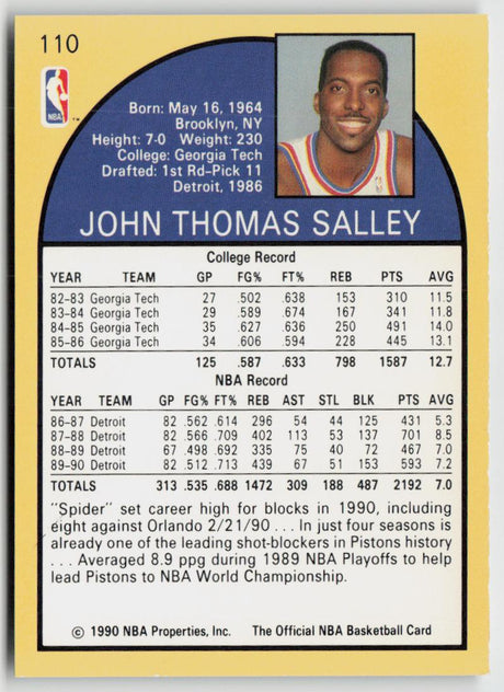 1990-91 Hoops 110 John Salley
