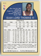 1990-91 Hoops #111 Isiah Thomas