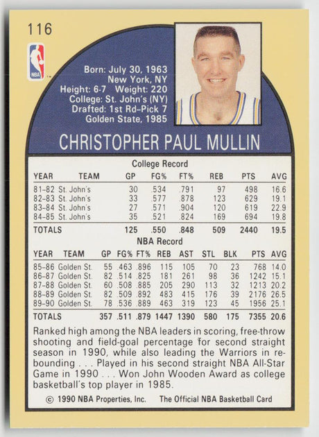 1990-91 Hoops 116 Chris Mullin