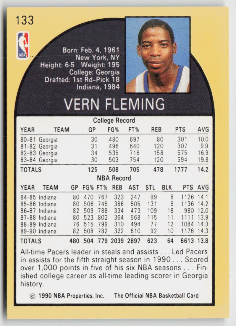 1990-91 Hoops #133 Vern Fleming