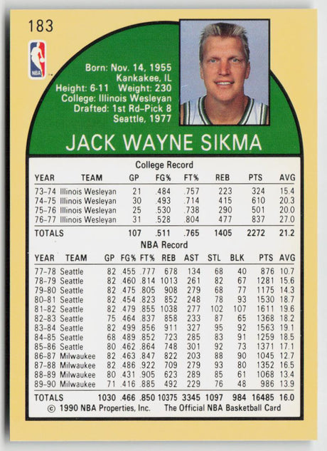 1990-91 Hoops 183 Jack Sikma
