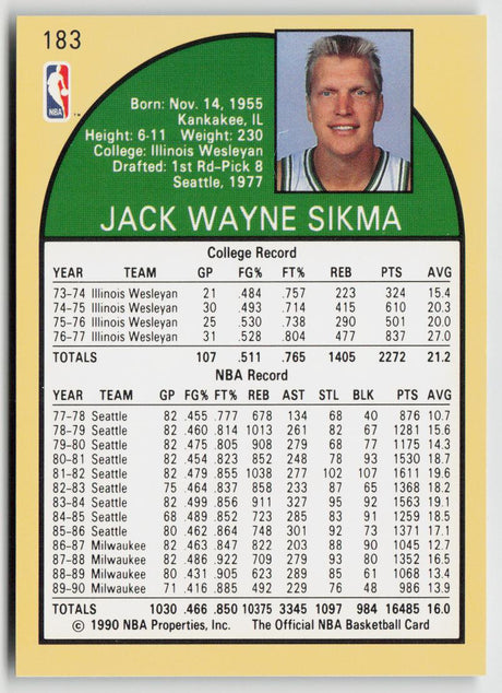 1990-91 Hoops 183 Jack Sikma