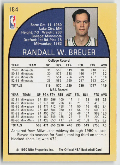 1990-91 Hoops 184 Randy Breuer