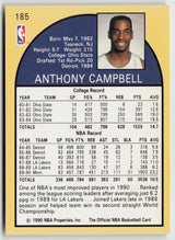 1990-91 Hoops #185 Tony Campbell