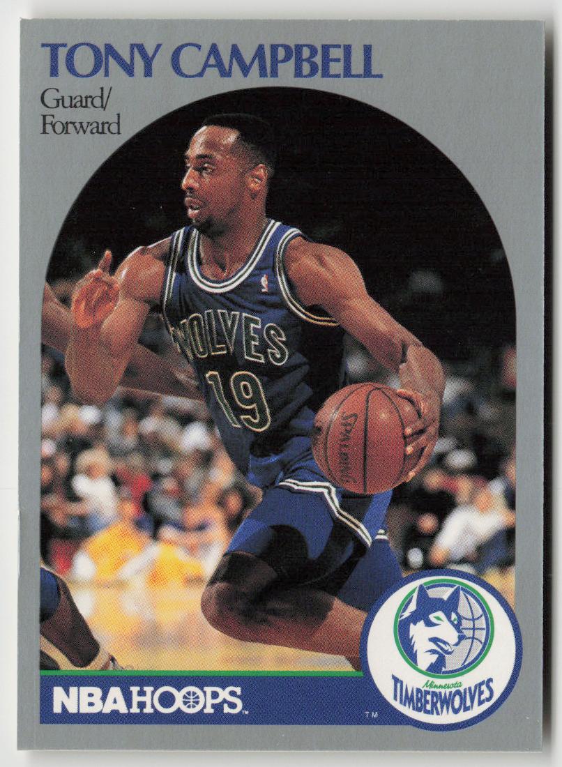1990-91 Hoops #185 Tony Campbell