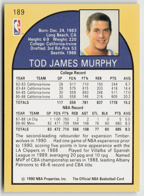 1990-91 Hoops 189 Tod Murphy