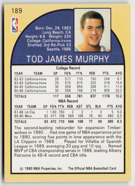 1990-91 Hoops 189 Tod Murphy